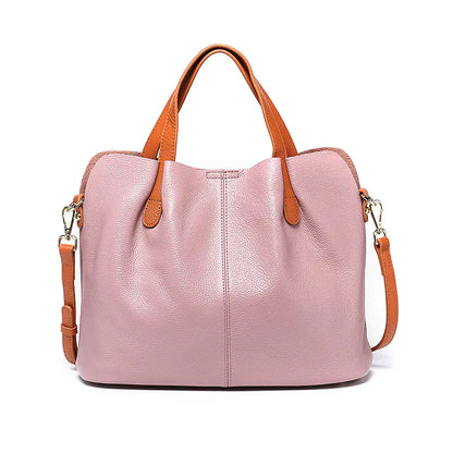 Women's Contrast Color Leather Shoulder Crossbody Bag
