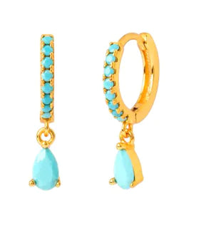 18K Gold-Plated Snake Earrings with Colorful Zircon (Pair)