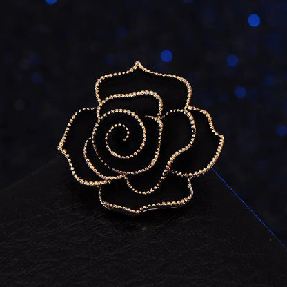 Fashion Alloy Suit Accessories Black Rose Brooch for Women