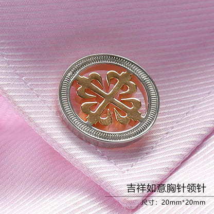 Men's Crystal Lapel Pin Fashionable Suit Brooch