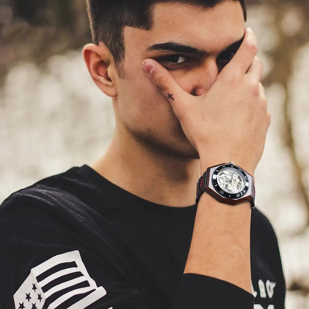 Automatic Wood Mechanical Men's Fashion Watch