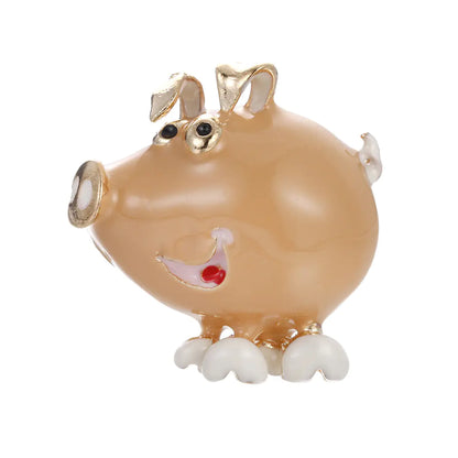 Cute Enamel Pig Brooch with Oil Drip Design (Multicolor)