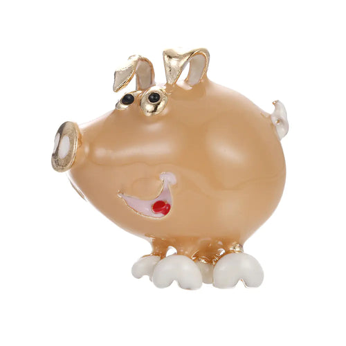 Cute Enamel Pig Brooch with Oil Drip Design (Multicolor)