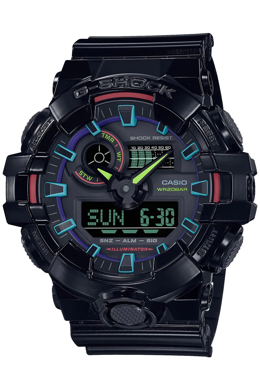 CASIO G-Shock GA-700RGB-1AJF [G-Shock Virtual Rainbow: Gamers RGB Series] Watch Imported from Japan Feb 2023 Model