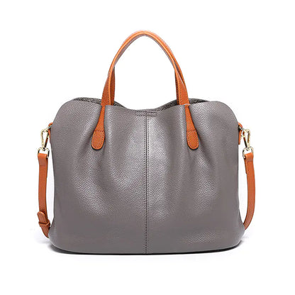Women's Contrast Color Leather Shoulder Crossbody Bag