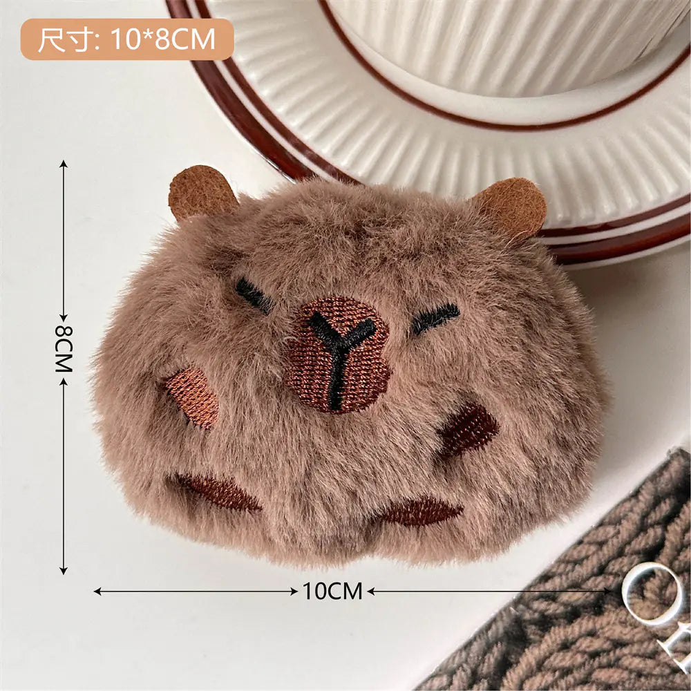 Cute Plush Cartoon Capybara Brooch for Bags and Outfits