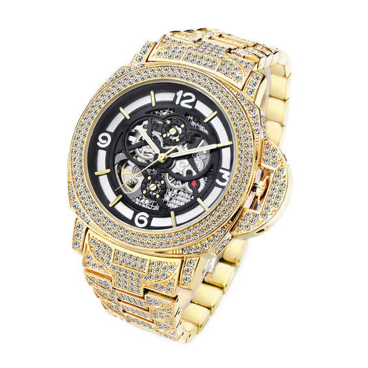 Men's Diamond Luminous Hollow Mechanical Watch