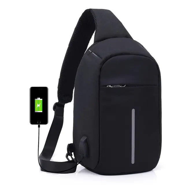 Waterproof USB Multi-Layer Crossbody Bag for Men