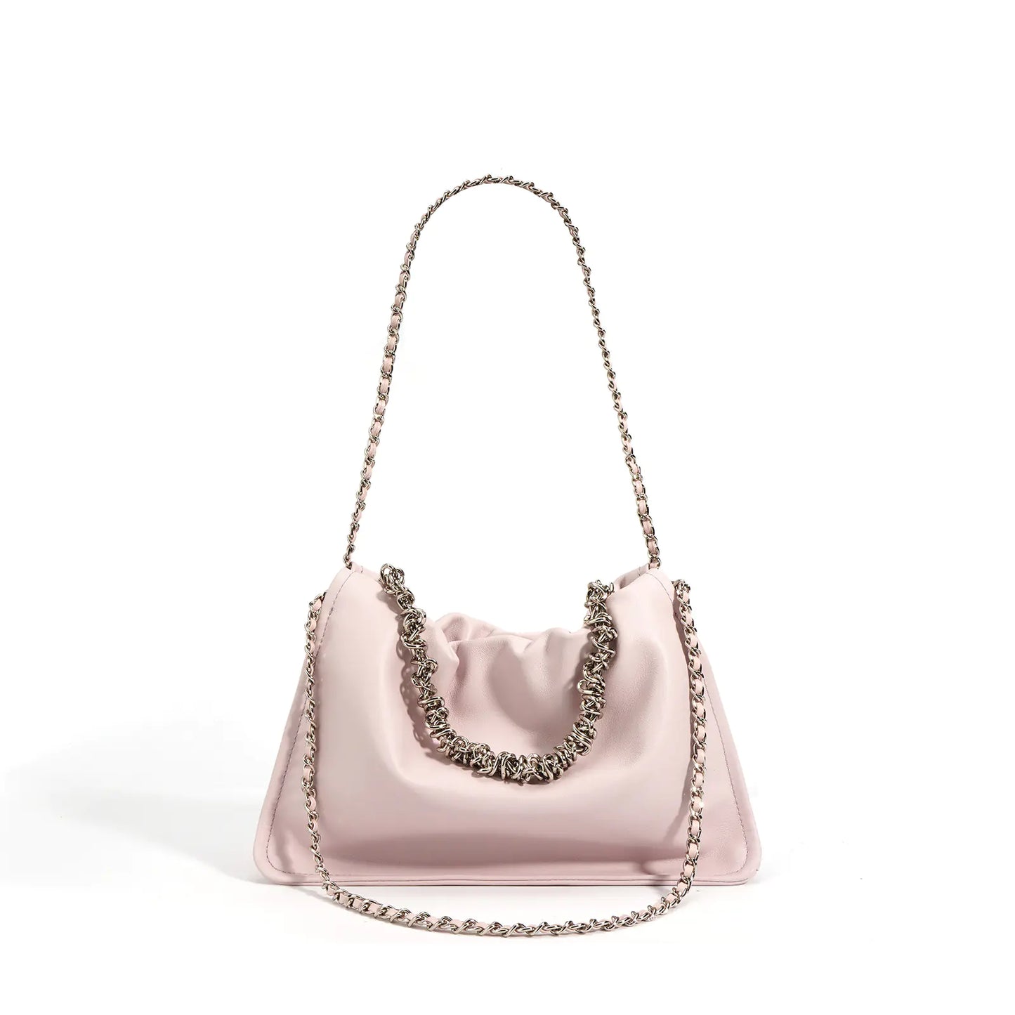 Genuine Leather Chain Pleated Cloud Bag Design