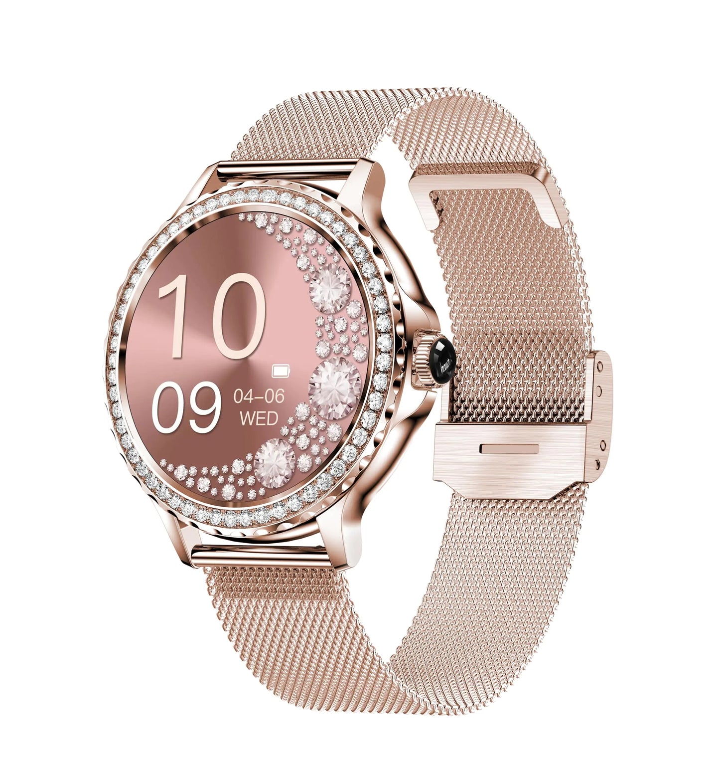 Pard 1.3 Inch Women Smart Watch with Sleep Detection Heart Rate Blood Pressure for iOS Android Devices Rose Gold