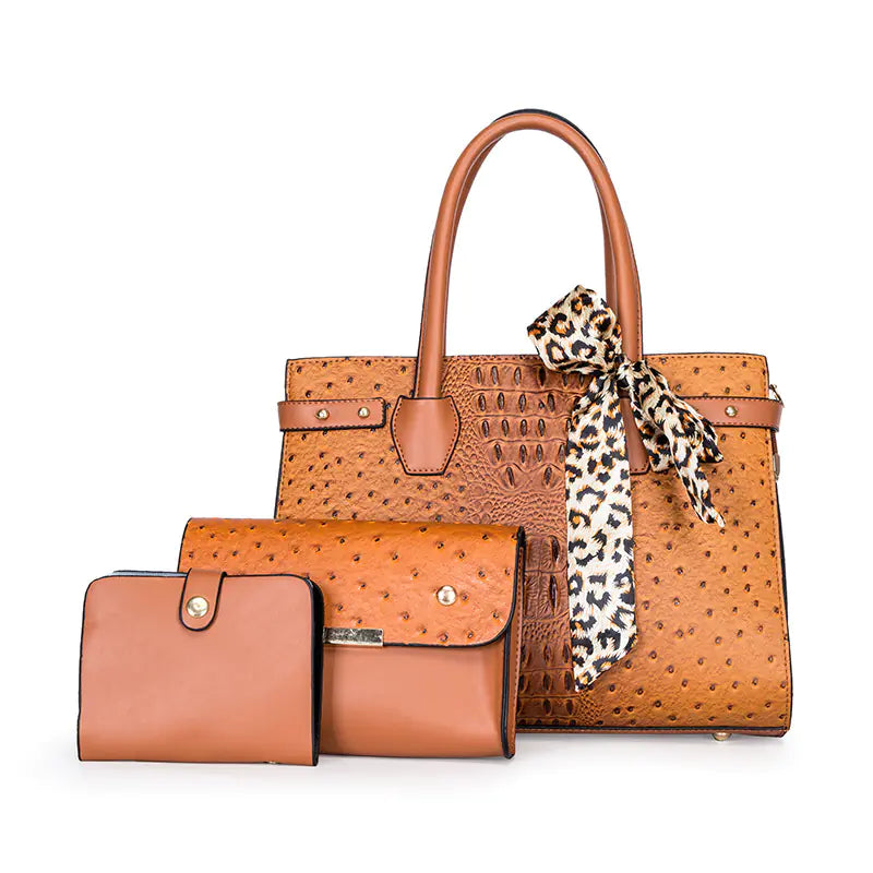 Retro Large-Capacity Crocodile Print Bag Set