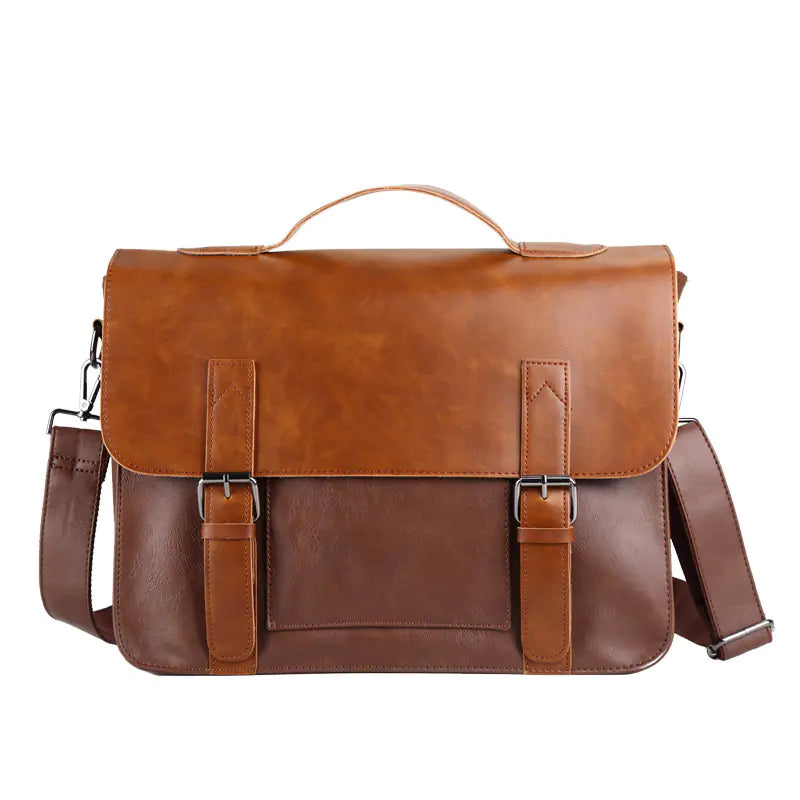 Retro PU Messenger Bag for Men - Casual Shoulder Bag