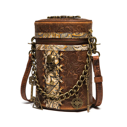 Women's Retro Head Layer Cowhide Bucket Bag