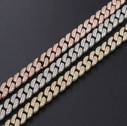 Silver Diamond Cuban Zircon Bracelet