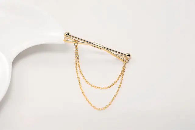 Men's Simple Tassel Chain Shirt Collar Brooch