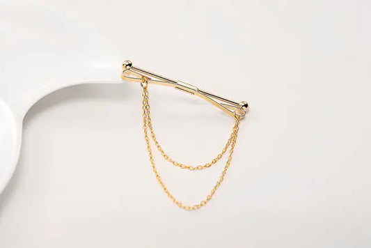 Men's Simple Tassel Chain Shirt Collar Brooch