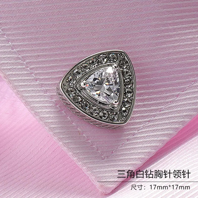 Men's Crystal Lapel Pin Fashionable Suit Brooch