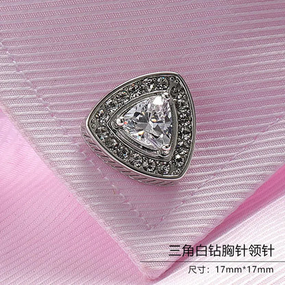Men's Crystal Lapel Pin Fashionable Suit Brooch