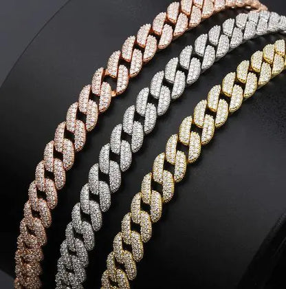 Silver Diamond Cuban Zircon Bracelet