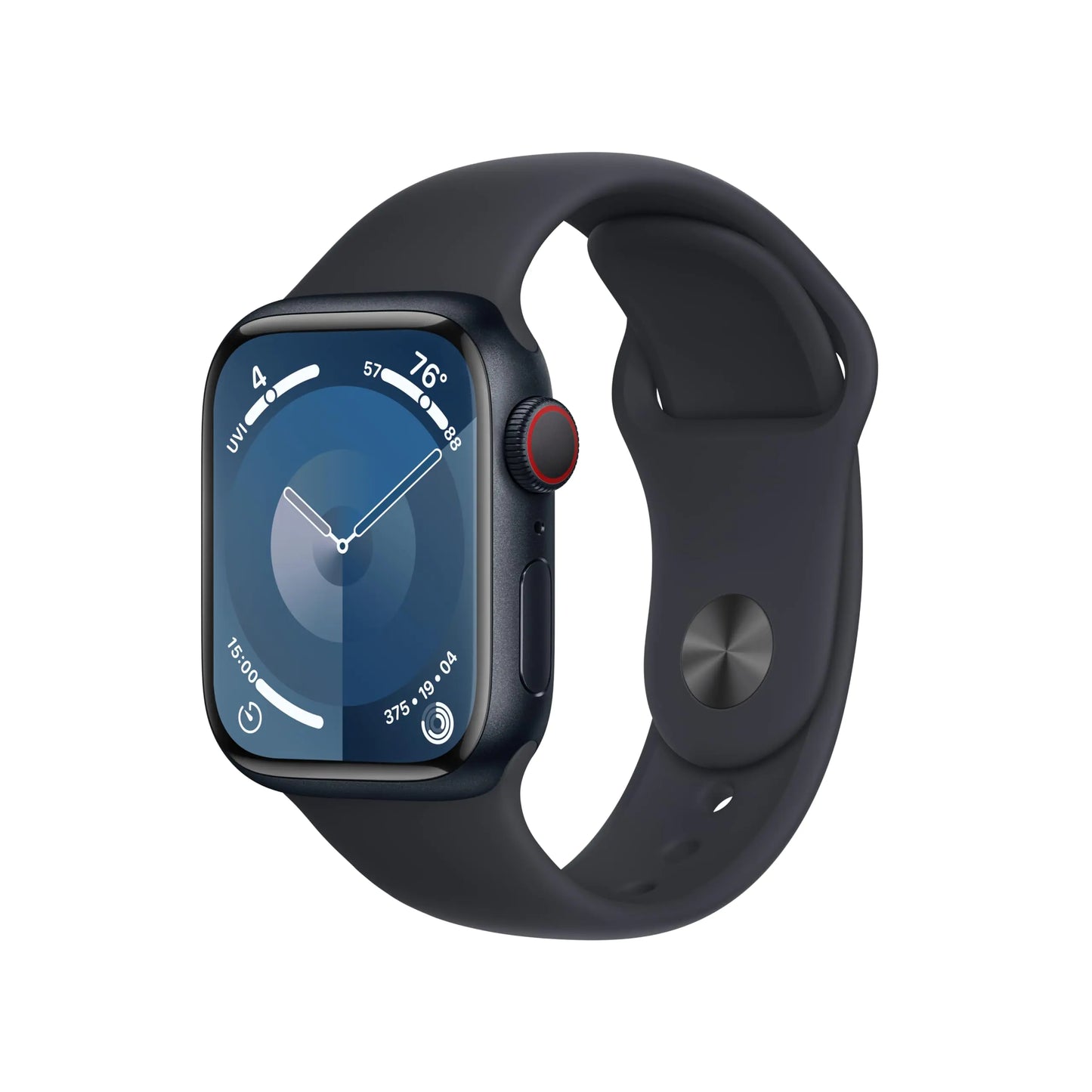 Apple Watch Series 9 [GPS + Cellular 41mm] Midnight Aluminum Case with Midnight Sport Band S/M (Renewed)