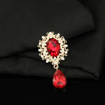 2020 Vintage Water Drop Glass Brooch Pin for Scarf