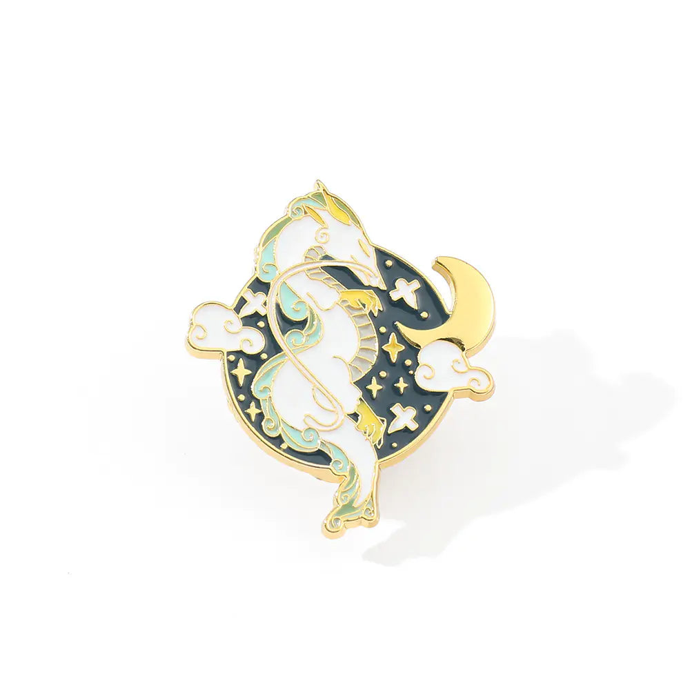 Spirited Away Brooch Set: No-Face & White Dragon