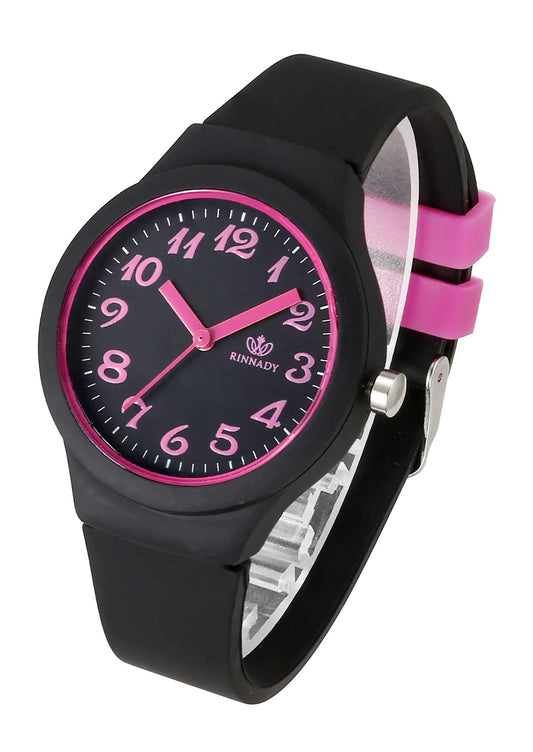 Top Plaza Womens Black Silicone Analog Quartz Wrist Watches Fashion Casual Colorful Sport Rubber Jelly Watch with Classic Arabic Numerals