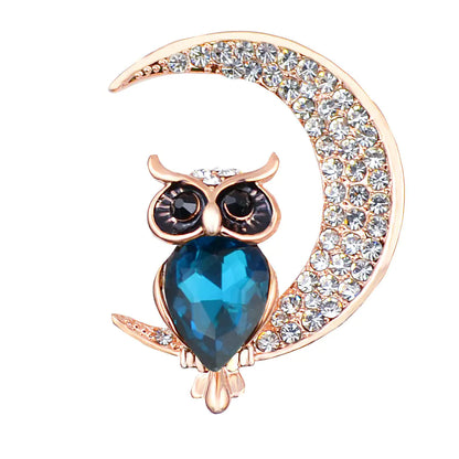 Cute Owl Crystal Brooch for Women - Vintage Animal Pin