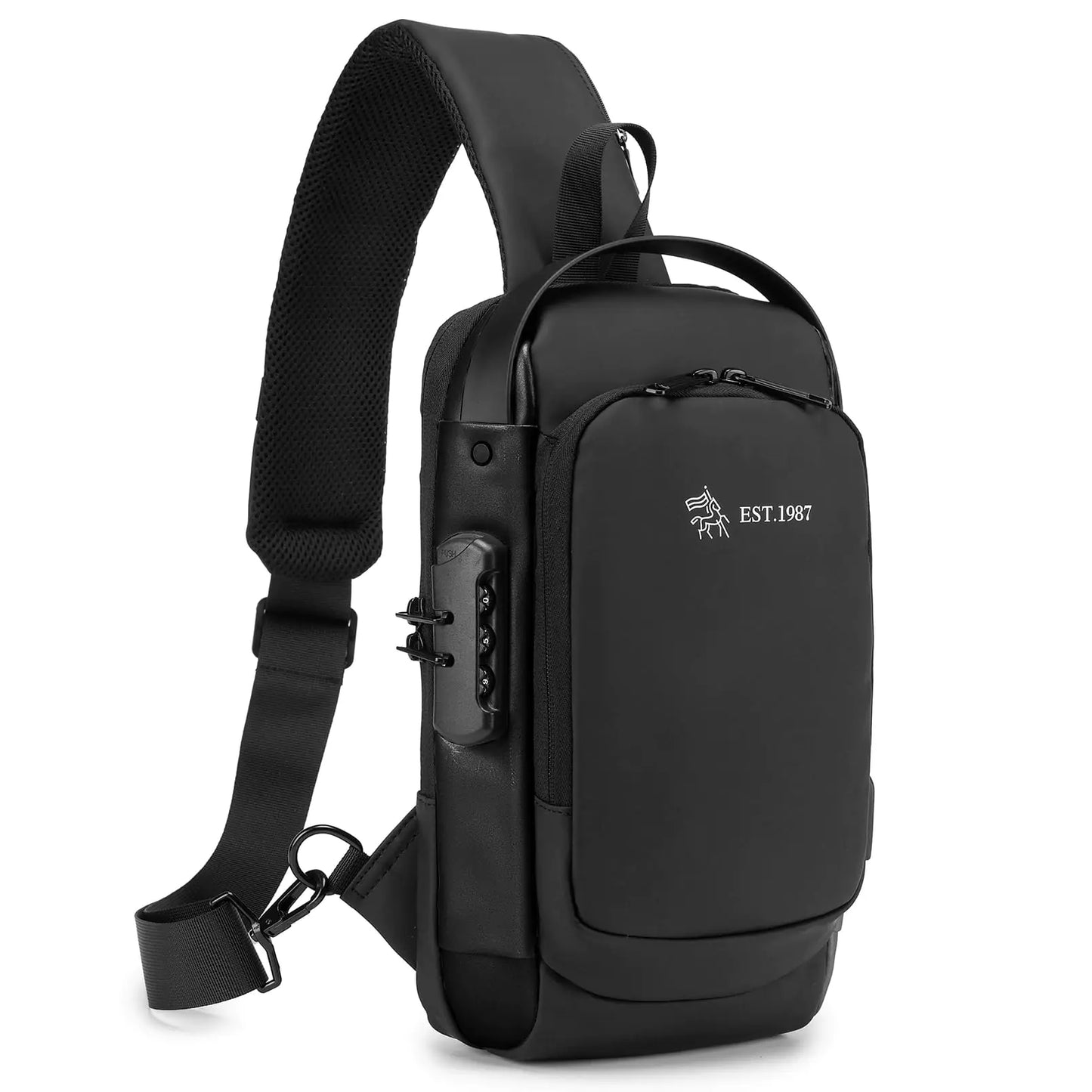 KSIBNW Crossbody Bag for Men and Women Tiny Day Bag Waterproof Sling Bag for Sport Hiking WalkingBlack