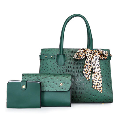 Retro Large-Capacity Crocodile Print Bag Set