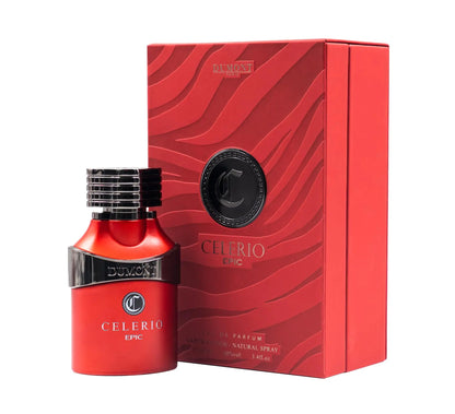 DUMONT Celerio Epic Eau De Perfume Men - Fragrance Of Lemon & Fresh Fruits - Celerio Perfum Unisex Suitable for Men & Women - Long Lasting Cologne Mist & Body Spray 3.4oz (RED 80% vol)