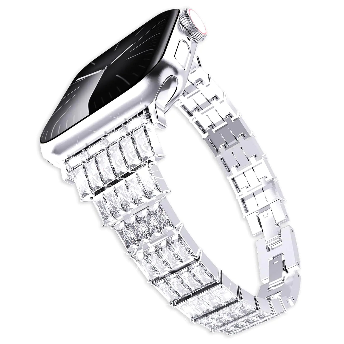 Arranged Rhinestone Bracelet Apple Watch Band Square Diamond Design