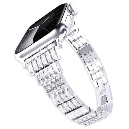 Arranged Rhinestone Bracelet Apple Watch Band Square Diamond Design