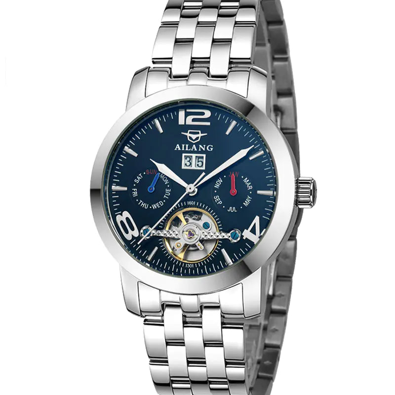 Stainless Steel Automatic Tourbillon Men's Watch