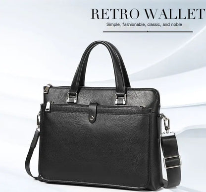 Leather Briefcase for Men, Crossbody Bag