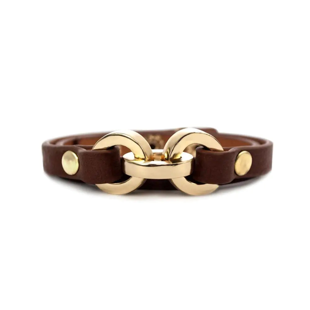 Latch Leather Bracelet - Sienna