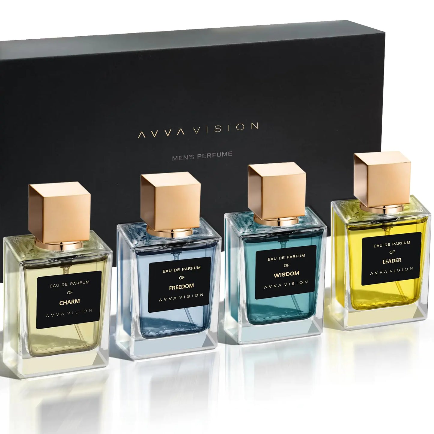 AVVA VISION Mens Perfume Set Valentines Gift For Him Premium Fragrances Cologne Collection for Men Boyfriend Husband Father Ideal Choice Scents of 4 x 1 fl.oz