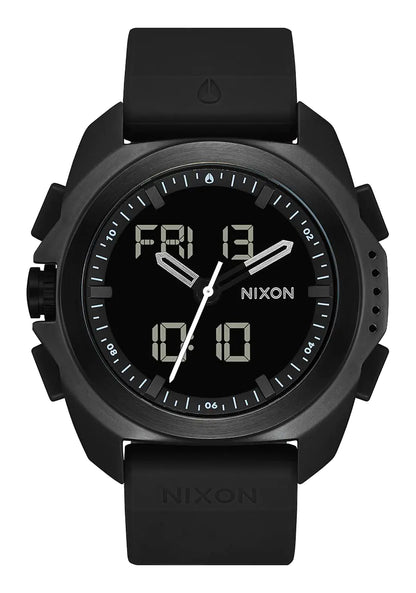 NIXON Ripley A1267 - Black - Analog and Digital Watch for Men - Expedition and Adventure Sport Watch - Mens Fashion Watch - 47mm Watch Face 23mm PU Band