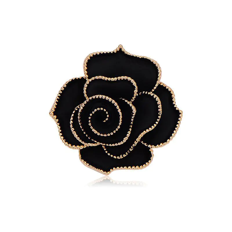 Fashion Alloy Suit Accessories Black Rose Brooch for Women