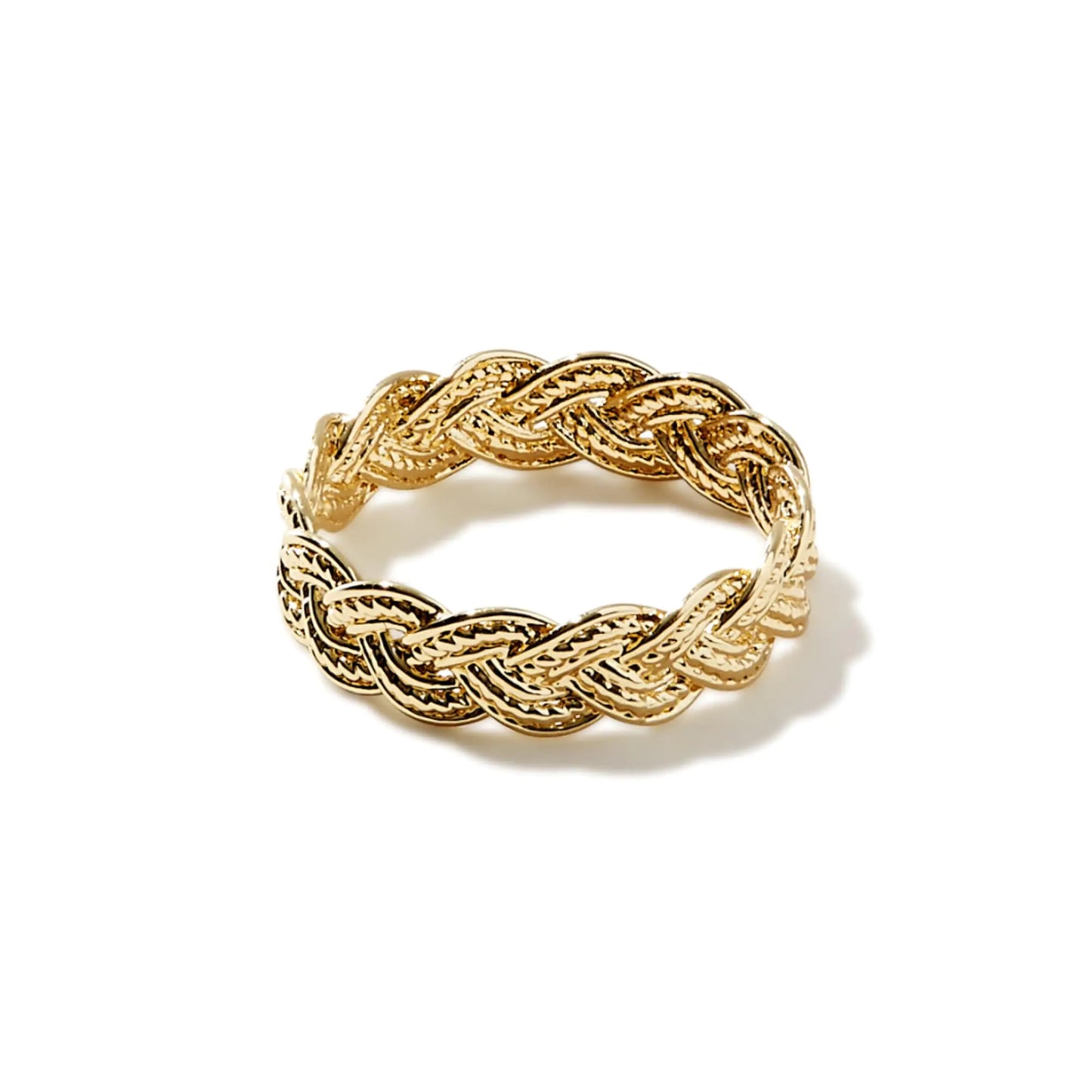 Ana Luisa Braided Gold Ring - Dainty Gold Ring - 14K Gold Plated Rings For Women - Braided Thin Stacking Ring - Simple Minimalist Gold Ring - Gold Band With Woven Textured Look - Hypoallergenic