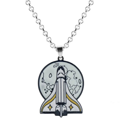 Rocket Ship Brooch Necklace Accessory