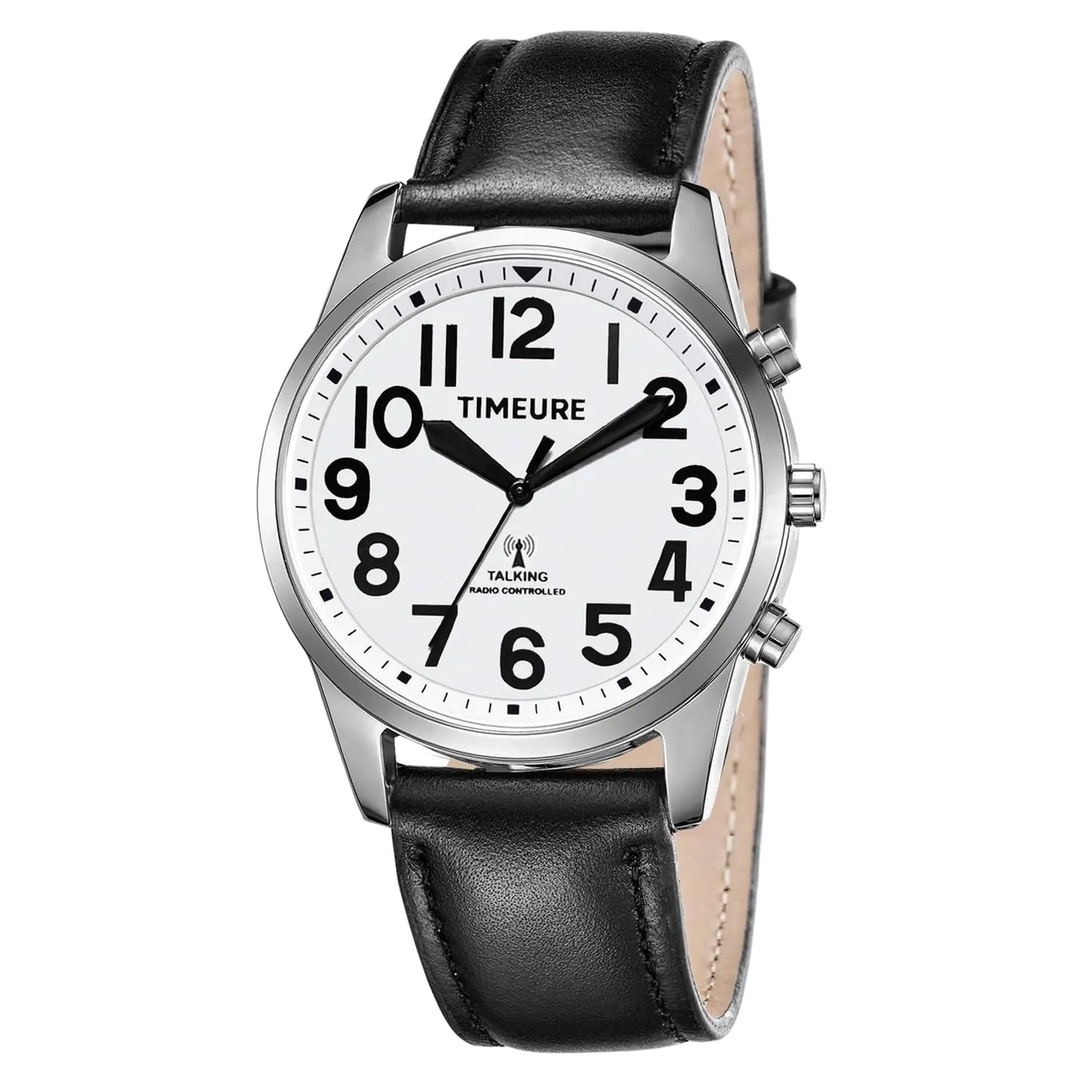 Talking Watch with Jumbo Numbers self-Setting for Bind Men SeniorsVisually impairedor Elderly Fathers Gift TIMEURE-2211 (Black)