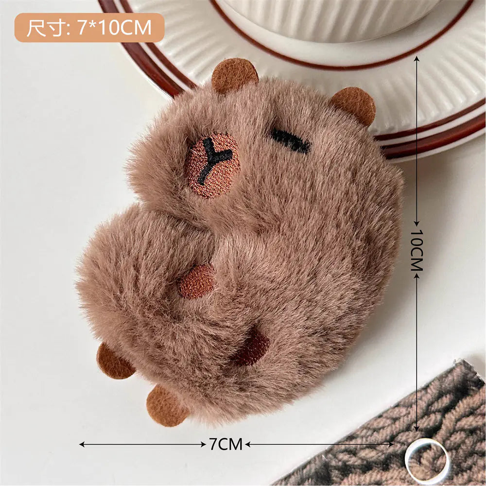 Cute Plush Cartoon Capybara Brooch for Bags and Outfits