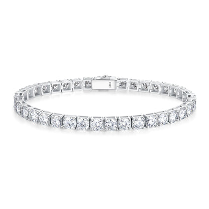 FANCIME Moissanite Tennis Bracelet 7.5" 18 CT Lab Created Diamond Bracelets 925 Sterling Silver Diamond Tennis Bracelet 5mm D Color VVS1 Round Cut Moissanite Bracelet for Women Birthday Gift