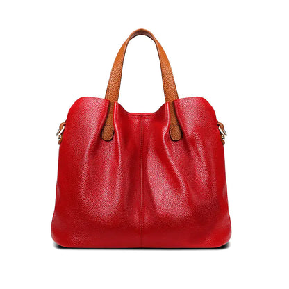 Women's Contrast Color Leather Shoulder Crossbody Bag