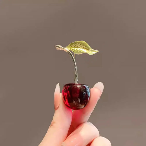 Red Cherry Brooch for Women - Stylish and Chic Accessory