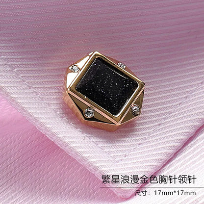 Men's Crystal Lapel Pin Fashionable Suit Brooch