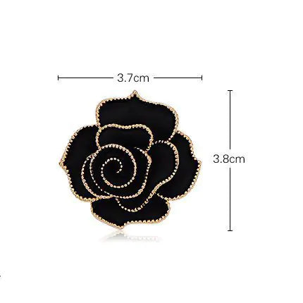 Fashion Alloy Suit Accessories Black Rose Brooch for Women