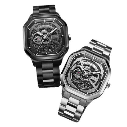 New Swiss Square Men's Mechanical Watch with Steel Band