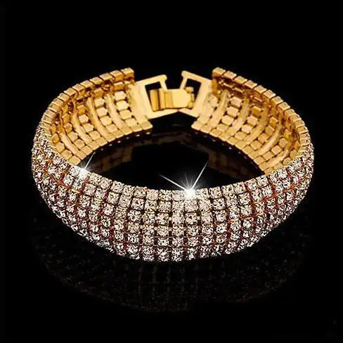 Glamour Girl Crystal Bangle Cuff Bracelet